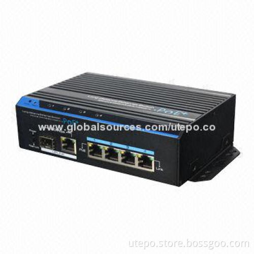 4 Ports PoE Long Distance Ethernet Switch with 100Mbps Optical and Ethernet Port